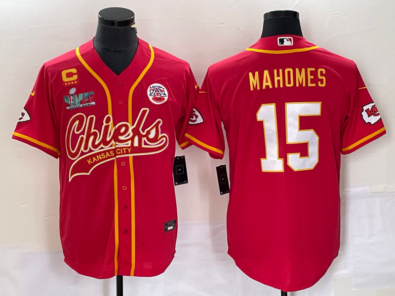 Men's Kansas City Chiefs Patrick Mahomes #15 Red Jersey Joint Edition